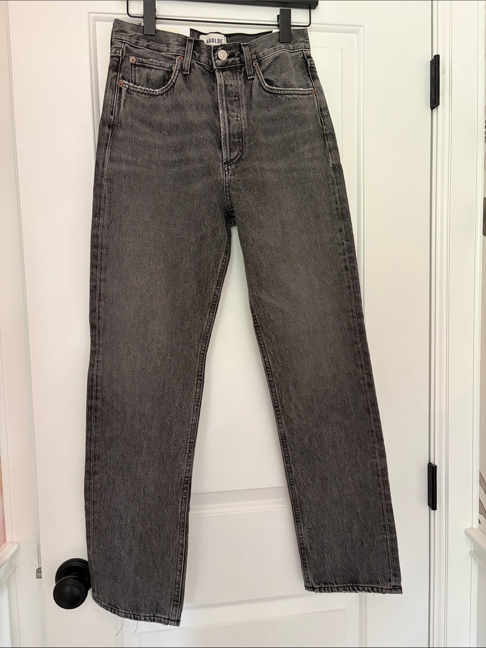 Agolde 90s Black Washed/Grey/Gray Straight Jeans Size 24